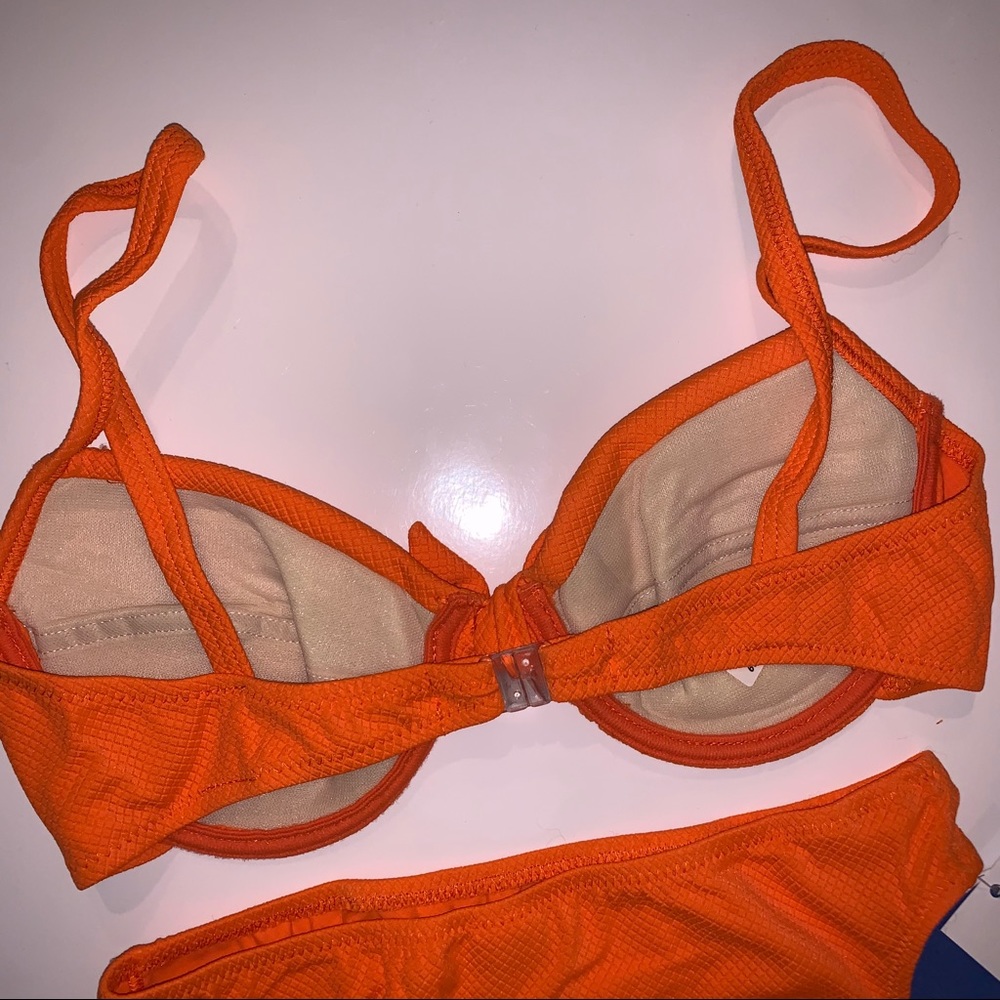 NWT 90s Vintage Orange Bow Underwire Bikini Set - Picture 6 of 9